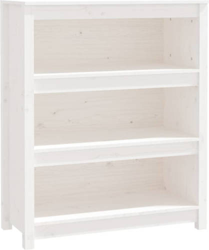 VidaXL Boekenkast 80x35x97 Cm Massief Grenenhout Wit