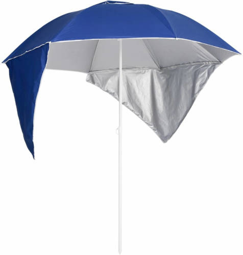 VidaXL Strandparasol Met Zijwanden 215 Cm Blauw