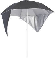 VidaXL Strandparasol Met Zijwanden 215 Cm Antracietkleurig