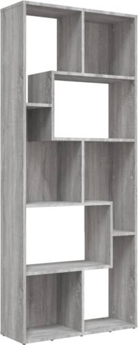 VidaXL Boekenkast 67x24x161 Cm Bewerkt Hout Grijs Sonoma Eikenkleurig