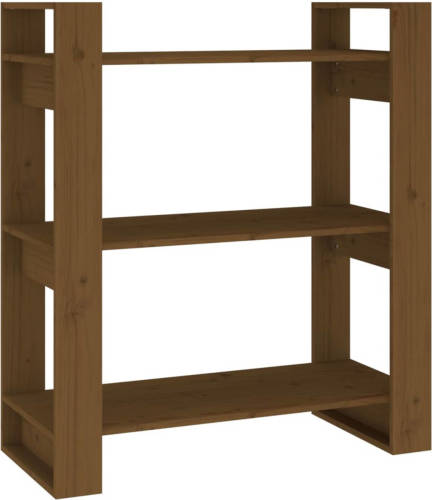 VidaXL Boekenkast/kamerscherm 80x35x91 Cm Massief Hout Honingbruin