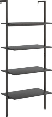 VidaXL Ladderrek Met 4 Schappen 64x35x152,5 Cm Zwart