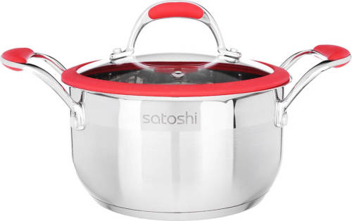 Satoshi Toulouse Kookpan Ø18 Cm - Rvs - 2.3l - Siliconen Handgrepen & Dekselring