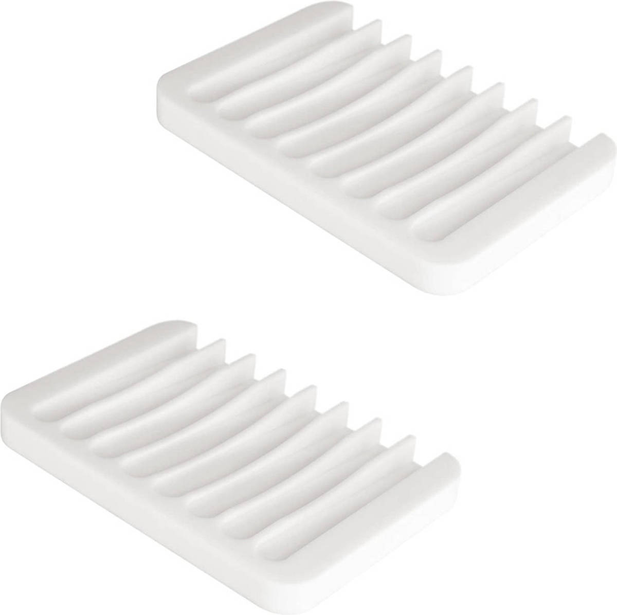 FLOKOO Zeepbakje 2 Stuks Wit Zeephouder Siliconen