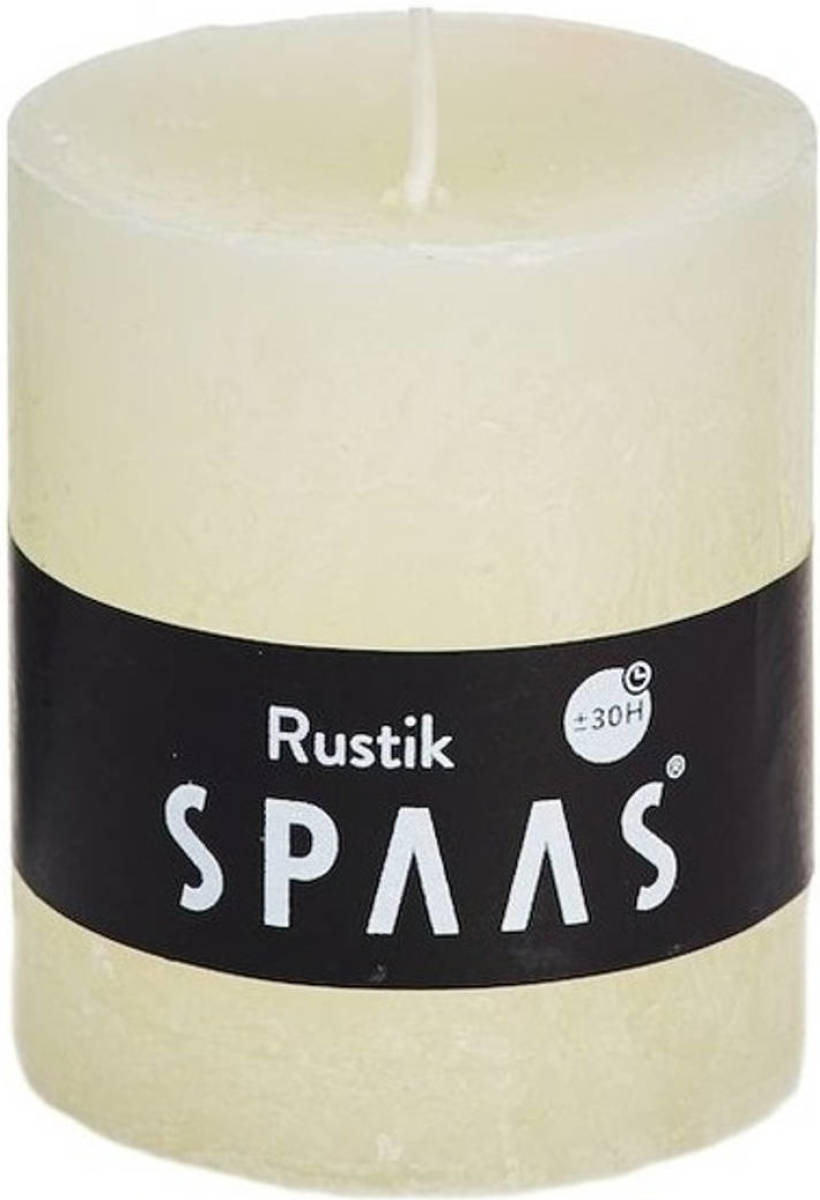 Candles by Spaas 1x Ivoor Rustieke Cilinderkaars/stompkaars 7 X 8 Cm 30 Branduren - Stompkaarsen