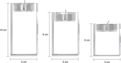QUVIO Waxinelichthouder - Set Van 3 - Glas