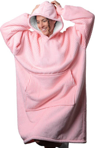JML Corduroy Hoodie Sweater Velours - Roze