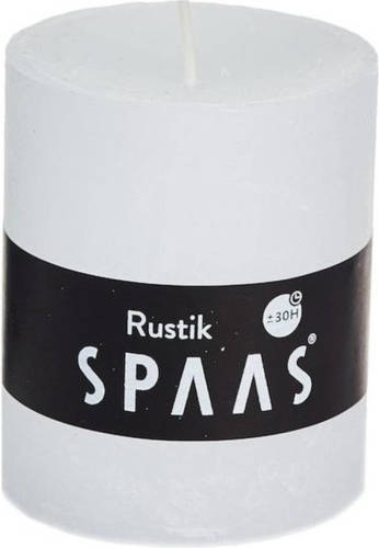 Candles by Spaas 1x Witte Rustieke Cilinderkaars/stompkaars 7 X 8 Cm 30 Branduren - Stompkaarsen