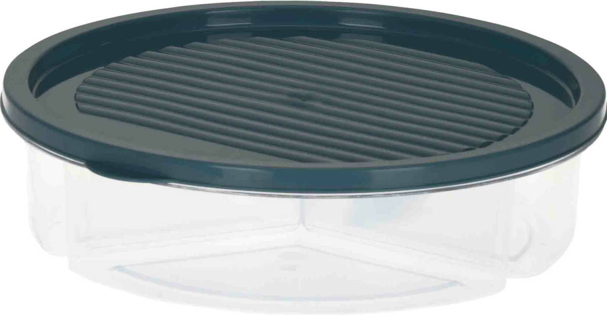 Excellent Houseware Vershoudbakje/bewaarbakje - Luchtdicht - 3 Vakjes - Grijs - Kunststof - 1,2 Liter - Vershoudbakjes