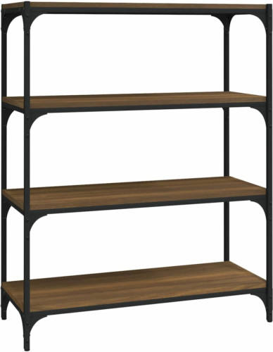 VidaXL Boekenkast 80x33x100 Cm Bewerkt Hout En Staal Bruineikenkleur