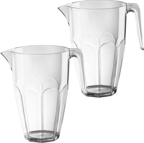 Santex 2x Waterkaraffen/schenkkannen 2,25 L Van Onbreekbaar Kunststof - Schenkkannen