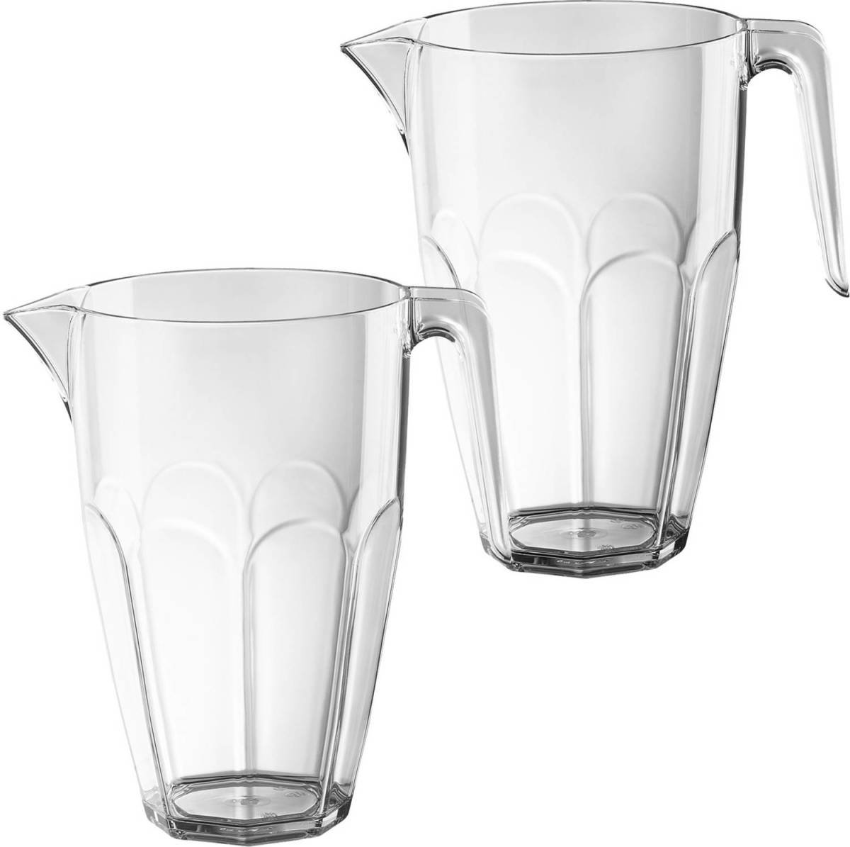 Santex 2x Waterkaraffen/schenkkannen 2,25 L Van Onbreekbaar Kunststof - Schenkkannen