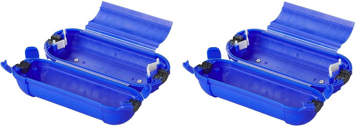 Pro Plus 2x Stekkersafes / Veiligheidsboxen Stekkerverbindingen Ip44 Kunststof Blauw 21 X 8 X 8,5 Cm - Stekkersafe