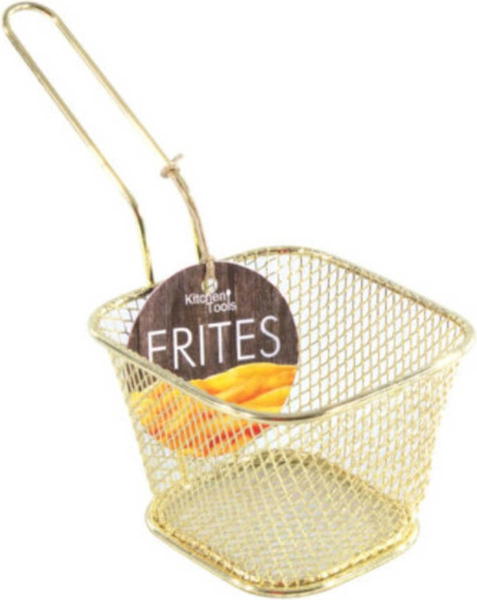CHI Gouden Patat/snack Serveermandjes/frietmandjes 10 Cm - Serveerschalen
