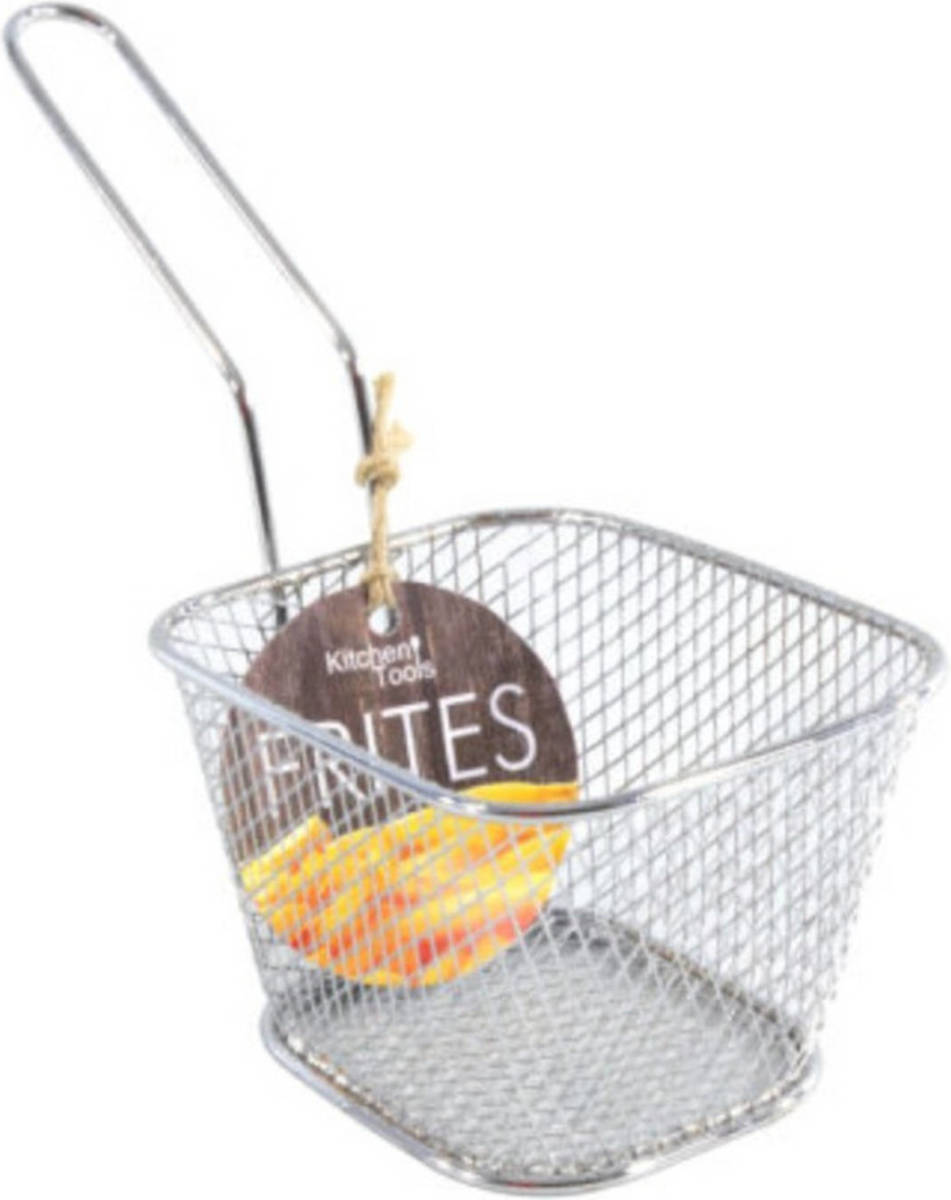 CHI Zilveren Patat/snack Serveermandjes/frietmandjes 10 Cm - Serveerschalen