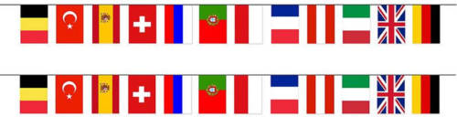 Bellatio Decorations 3x Stuks Europese Landen Vlaggetjes Slinger/vlaggenlijn Van 5 Meter - Vlaggenlijnen