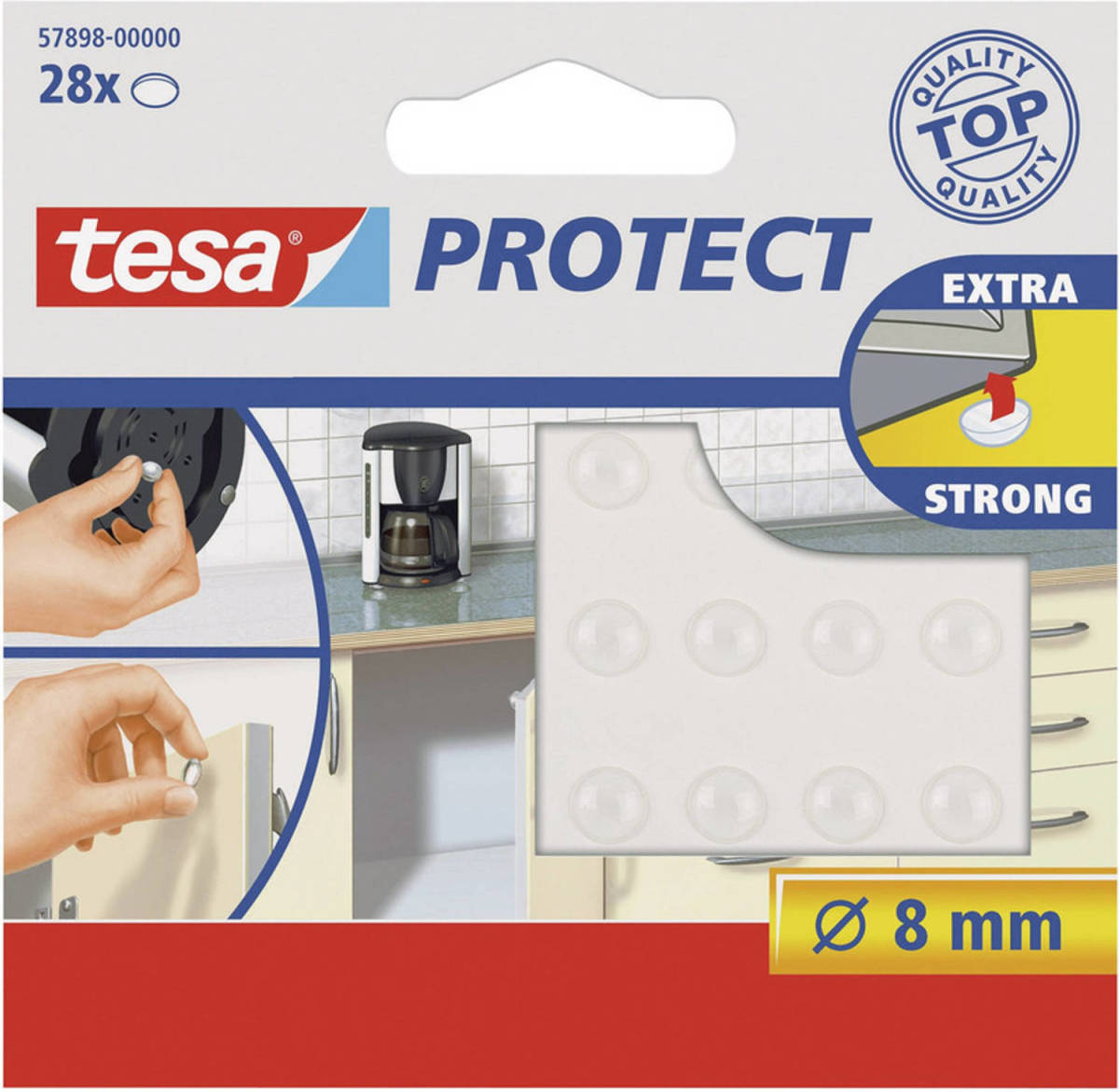 84x Tesa Geluidsdemper/antislip Nopjes Rond Transparant 8 Mm - Geluidsdempers / Stootdoppen
