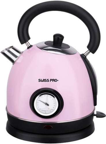 Swiss Pro+ Retro Waterkoker 1.8l Roze - 1.8 Liter