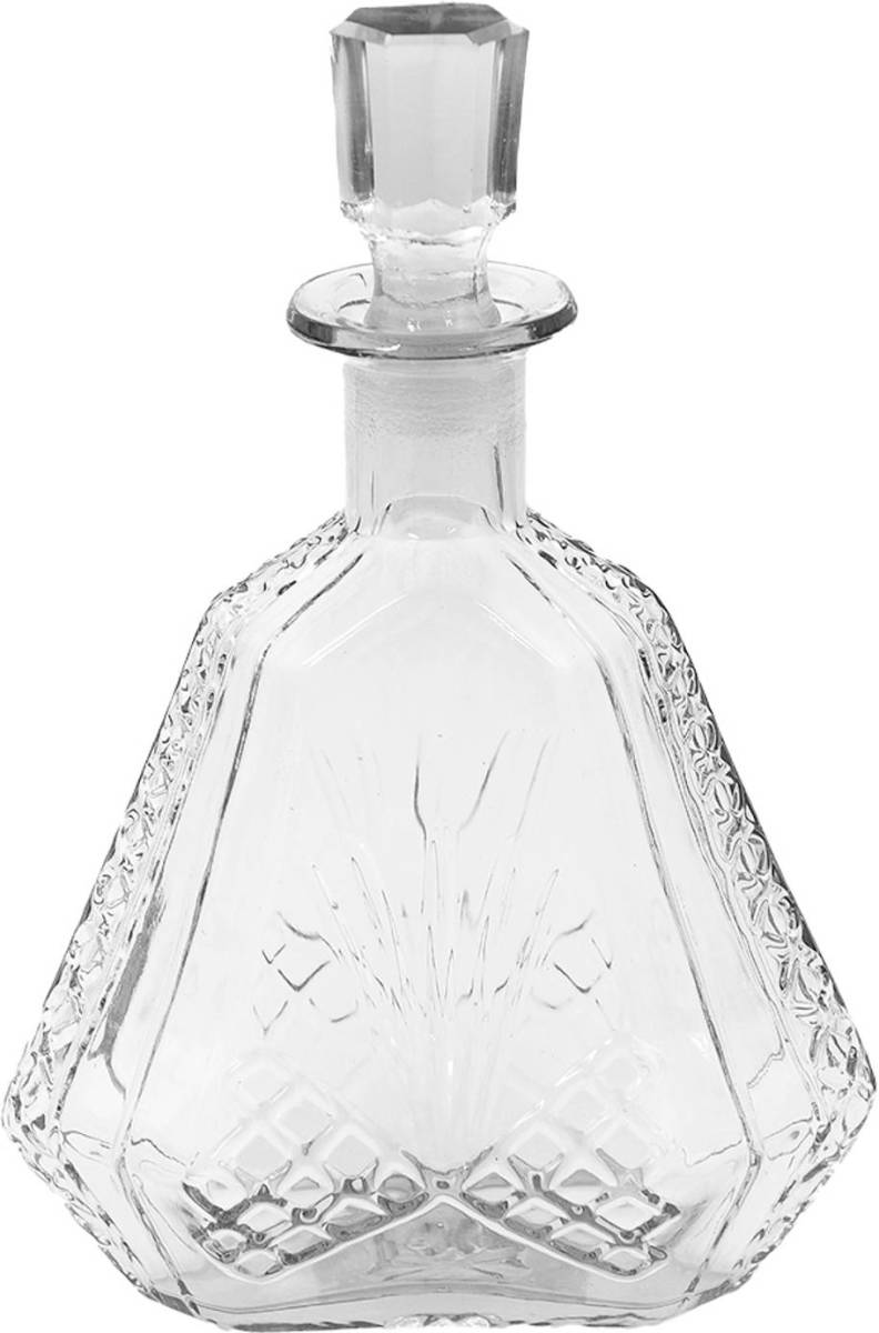 Clayre & Eef Karaf 18x10x27 Cm Glas Waterkan Waterkaraf Transparant Waterkan Waterkaraf