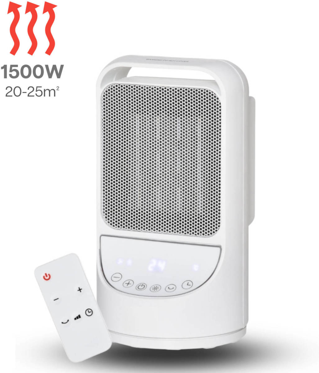 Zenzee Keramische Kachel - Ventilatorkachel - Heater - Afstandsbediening - Regelbare Thermostaat - 10-39°c - 1500 W