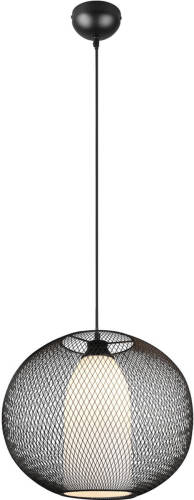 BES LED Led Hanglamp - Trion Filtran - E27 Fitting - 1-lichts - Rond - Mat Zwart - Aluminium