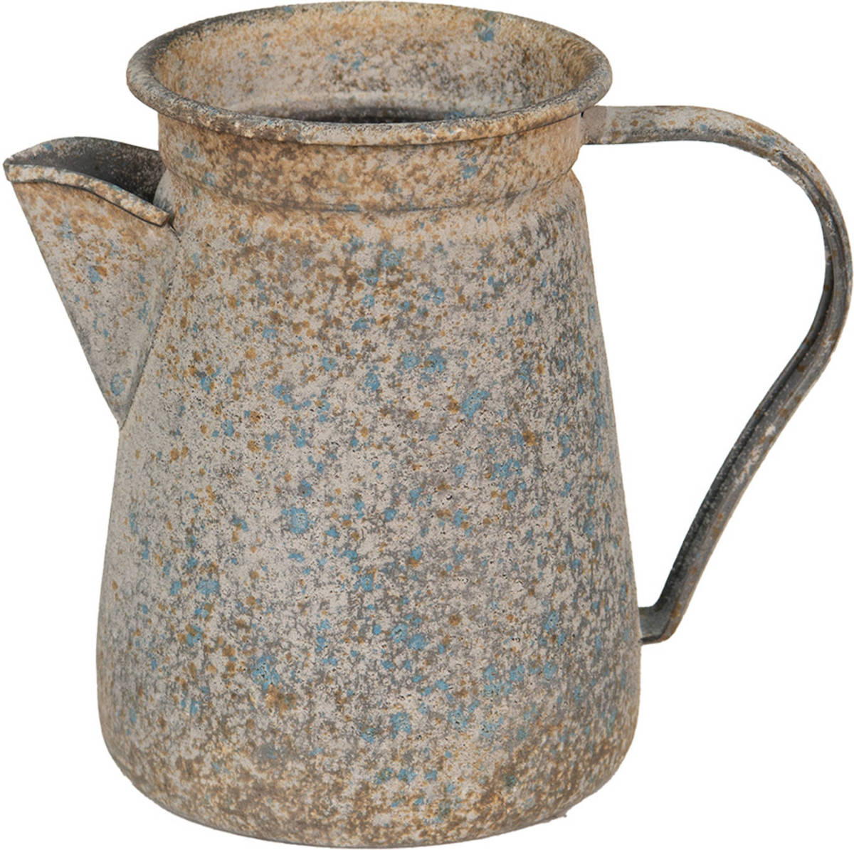 Clayre & Eef Decoratie Kan 12x12x16 Cm Grijs Metaal Plantengieter Tuingieter Grijs Plantengieter Tuingieter
