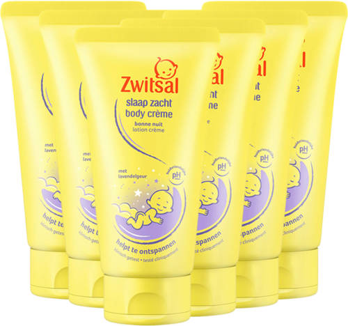 Zwitsal - Slaap Zacht - Body Crème - Lavendel - 6 X 150ml - Voordeelverpakking