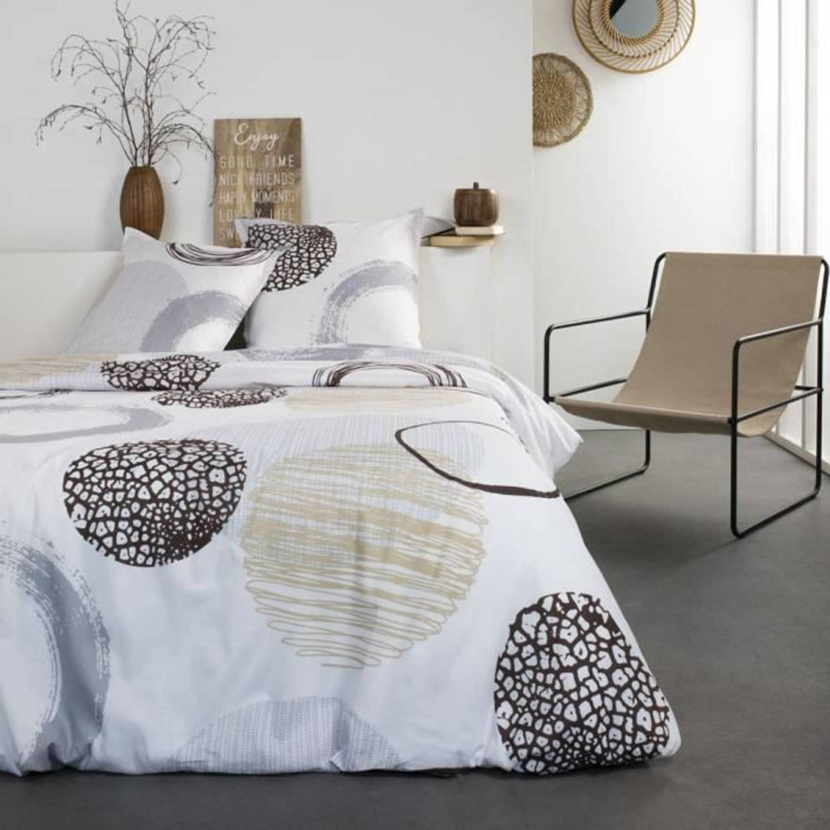 Today Katoenen 2-persoons Bedset - 240x260 Cm - Wit Axel Print