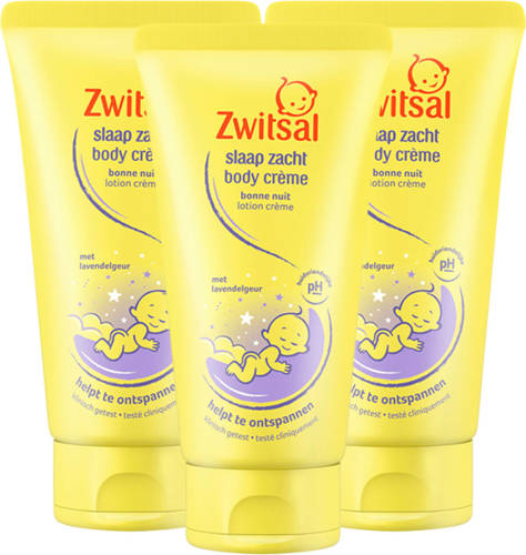 Zwitsal - Slaap Zacht - Body Crème - Lavendel - 3 X 150ml - Voordeelpack