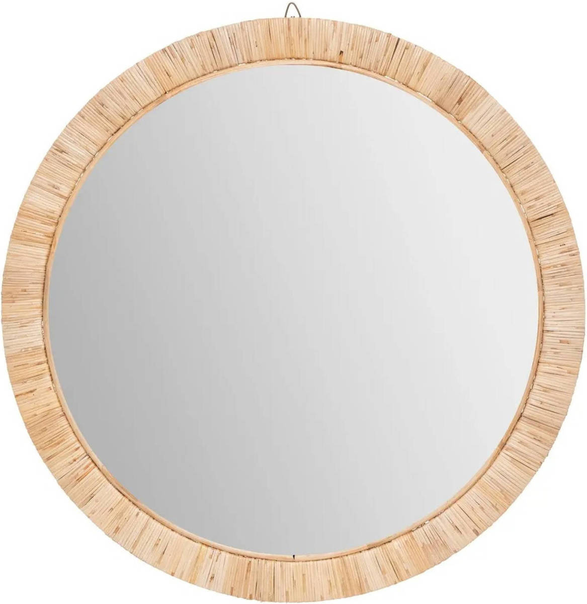 Atmosphera Spiegel/wandspiegel Rond D60 Cm Rotan Beige - Spiegels