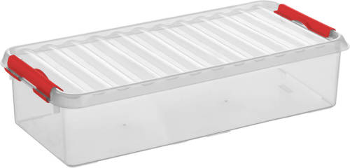 Sunware - Q-line Opbergbox 6,5l Transparant Rood - 48,5 X 19 X 10,5 Cm
