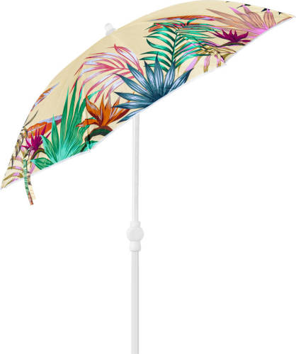 4Goodz Strandparasol Tropical Bladeren 180 Cm - Lichtgeel