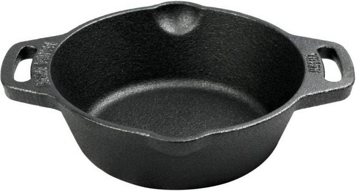 Valhal Outdoor - Gietijzeren Skillet 15cm, Twee Handvatten Vh15h