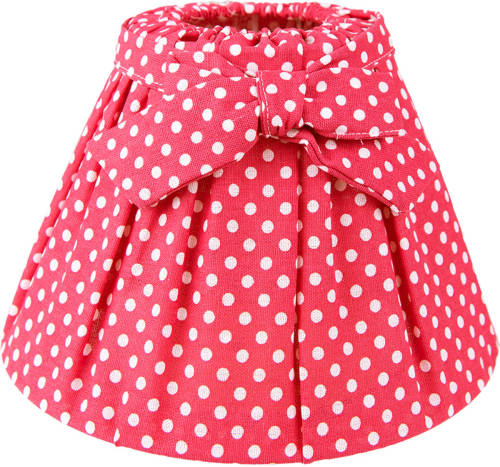 Clayre & Eef Lampenkap Ø 22x14 Cm Rood Wit Katoen Synthetisch Stippen Stoffen Lampenkap Rood Stoffen Lampenkap