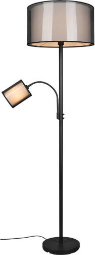 BES LED Led Vloerlamp - Vloerverlichting - Trion Bidon - E27 Fitting - 1-lichts - Rond - Mat Zwart - Aluminium - Tot 60w