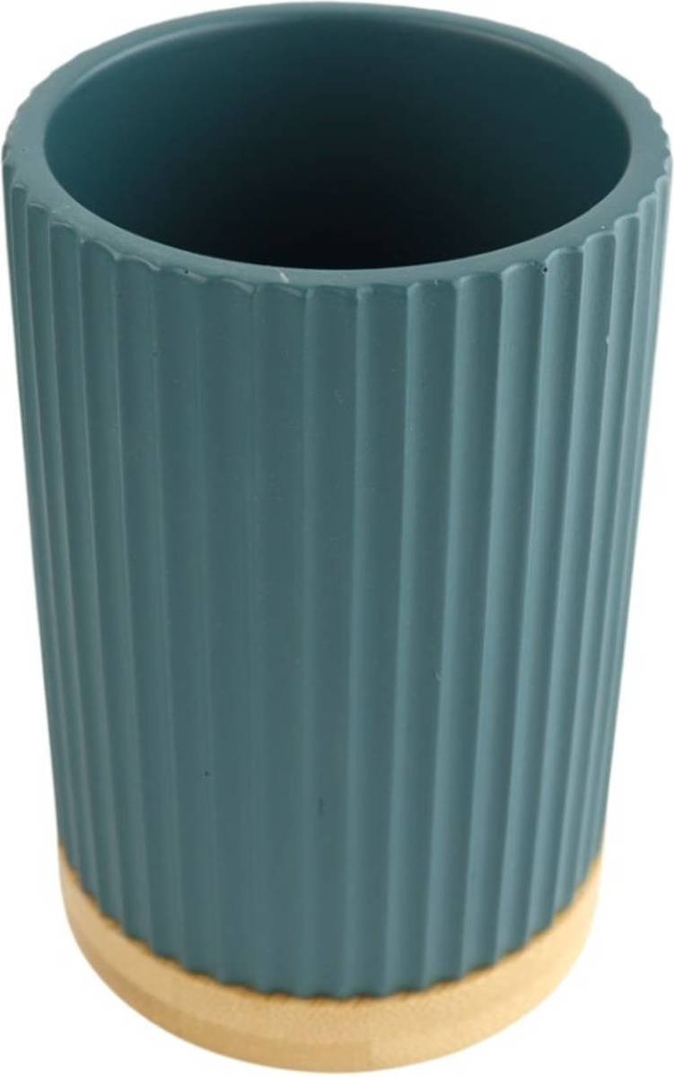 Orange85 Tandenborstelhouder - Beker - Groen - 7.1x7.1x11 Cm - Aardewerk En Bamboe