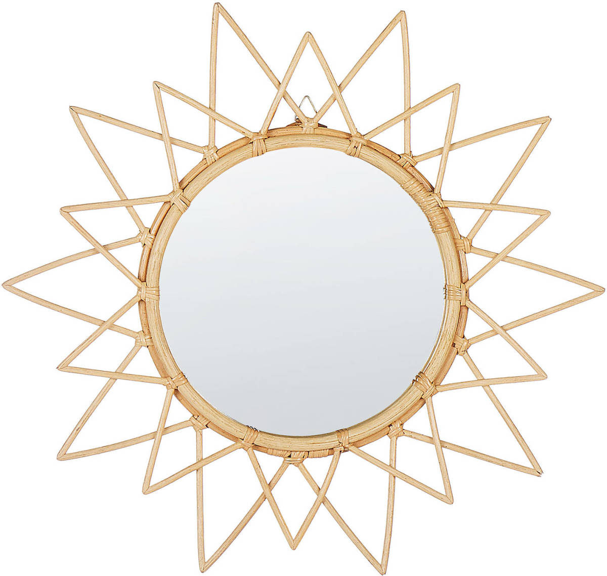 Beliani Aroek - Wandspiegel-beige-rotan, Glas