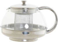 Items Theepot Van Glas En Rvs 1050 Ml Met Filter/infuser En Handvat - Theepotten