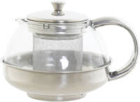 Items Theepot Van Glas En Rvs 600 Ml Met Filter/infuser En Handvat - Theepotten