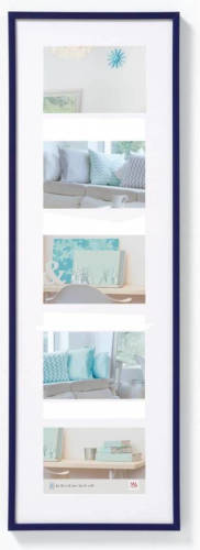 Walther Design - New Lifestyle - Kunststof Fotolijst Vijfluik - Fotomaat 15x10cm - Blauw