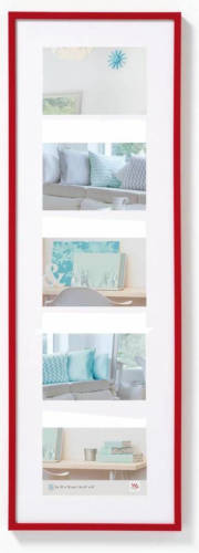 Walther Design - New Lifestyle - Kunststof Fotolijst Vijfluik - Fotomaat 15x10cm - Rood