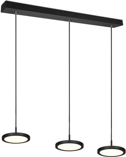 BES LED Led Hanglamp - Hangverlichting - Trion Trula - 30w - 3-lichts - Warm Wit 3000k - Dimbaar - Rechthoek - Mat Zwart