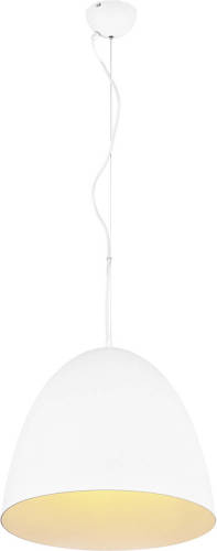 BES LED Led Hanglamp - Hangverlichting - Trion Lopez Xl - E27 Fitting - 1-lichts - Rond - Mat Wit - Aluminium