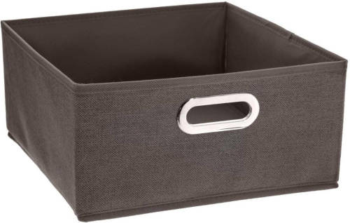 5five Opbergmand/kastmand 14 Liter Bruin Linnen 31 X 31 X 15 Cm - Opbergmanden