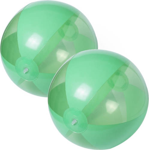 Trendoz 2x Stuks Opblaasbare Strandballen Plastic Groen 28 Cm - Strandballen