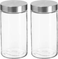 Secret de Gourmet 2x Stuks Voorraadbussen/voorraadpotten 1,7l Glas Met Rvs Deksel - Voorraadpot