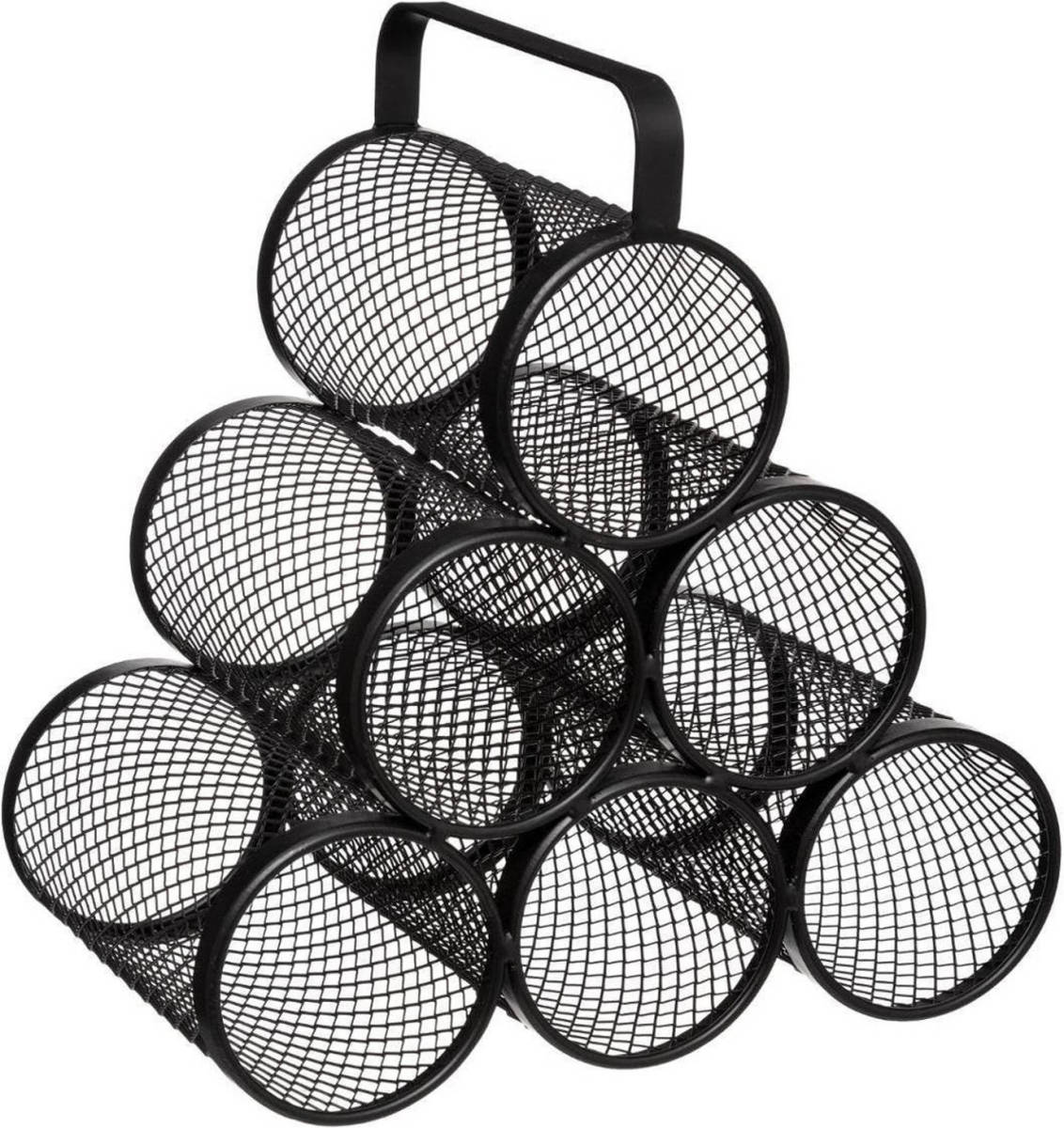 5five Metalen Flessenrek/wijnrek Voor 6 Flessen 28 X 18,5 X 25 Cm Zwart Industrieel - Wijnrekken