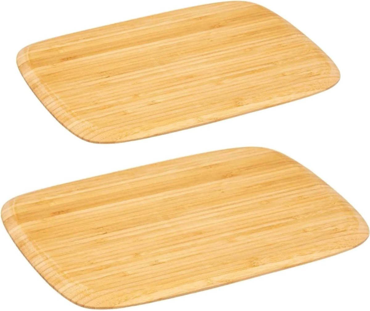 5five Snijplanken Set Van 2 Stuks Rechthoek 40 X 30 En 28 X 25 Cm Van Bamboe Hout - Snijplanken