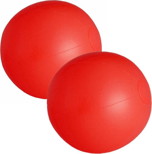 Trendoz 2x Stuks Opblaasbare Zwembad Strandballen Plastic Rood 28 Cm - Strandballen