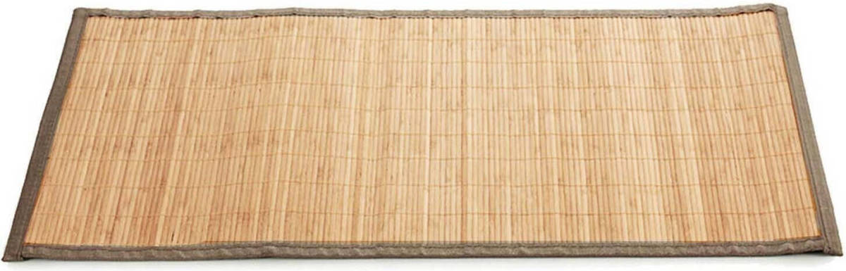Giftdeco Badkamer Vloermat Anti-slip Lichte Bamboe 50 X 80 Cm Met Grijze Rand - Badmatjes